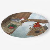 Assiettes En Carton Vacances de Chambre d'oiseau (Angle)