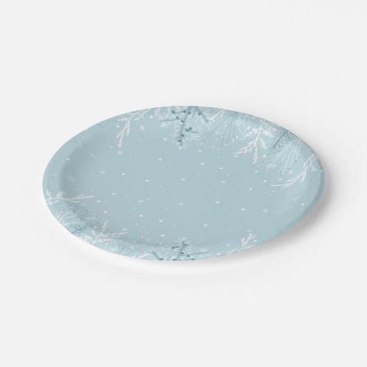 Assiettes En Carton Vacances de neige en hiver (Angle)