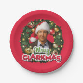 Assiettes En Carton Vacances de Noël | Merry Clarkmas (Devant)