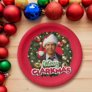 Assiettes En Carton Vacances de Noël Merry Clarkmas