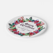 Assiettes En Carton Vacances de Noël Stocker Floral Wreath (Angle)