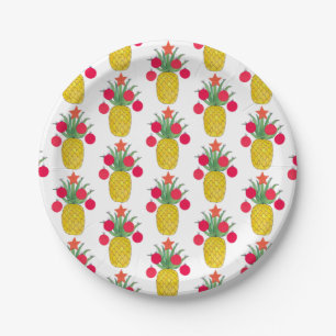 Assiettes En Carton Vacances de Noël tropicale Ananas