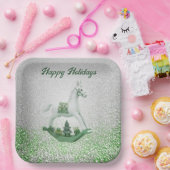 Assiettes En Carton Vacances de Noël vert à Cheval Blanc (Fête)