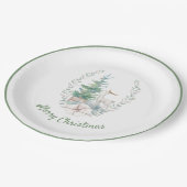 Assiettes En Carton Vacances Deer and Christmas Tree (Angle)