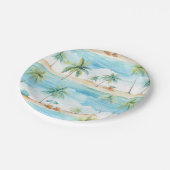 Assiettes En Carton Vacances d'été Plage Palmiers - (Angle)