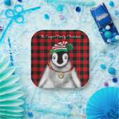 Assiettes En Carton Vacances festives mignonnes Pingouin rouge noir pl (Fête)