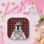 Assiettes En Carton Vacances festives mignonnes Pingouin rouge noir pl (Fête)