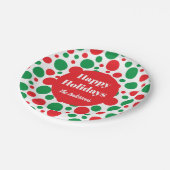 Assiettes En Carton Vacances Green et Red Dot (Angle)