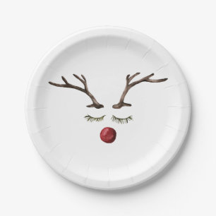 Assiettes En Carton Vacances hivernales Rudolph