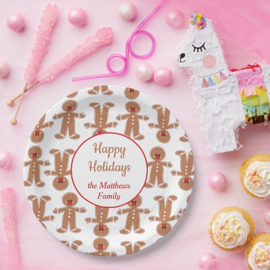 Assiettes En Carton Vacances homme pain d'épices (Fête)