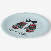 Assiettes En Carton Vacances Mittens Chaleureux Voeux Plaques de Papie (Angle)