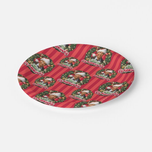 Assiettes En Carton Vacances Noël | Merry Clarkmas Motif (Angle)
