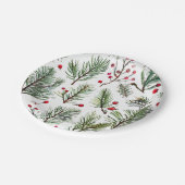 Assiettes En Carton Vacances Pine & Berries Rouge Design Woodland (Angle)