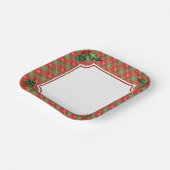 Assiettes En Carton Vacances Red Plaid avec Holly (Angulaire)