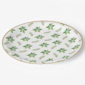 Assiettes En Carton Vacances vertes et baies Plaque de Noël (Angle)