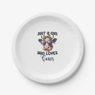 Assiettes En Carton Vache Aime Juste Une Fille Qui Aime Les Vaches _1