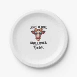 Assiettes En Carton Vache Aime Juste Une Fille Qui Aime Les Vaches _1_