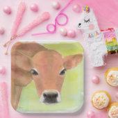 Assiettes En Carton Vache aquarelle (Fête)