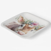 Assiettes En Carton Vache avec tête florale (Angulaire)