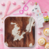 Assiettes En Carton Vache blanche Brown (Fête)