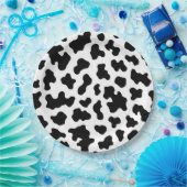 Assiettes En Carton Vache blanche et noire Imprimer Fête d'anniversair (Fête)