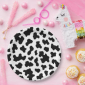 Assiettes En Carton Vache blanche et noire Imprimer Fête d'anniversair (Fête)