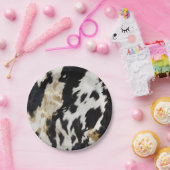 Assiettes En Carton Vache blanche noire (Fête)