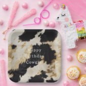 Assiettes En Carton Vache blanche noire (Fête)