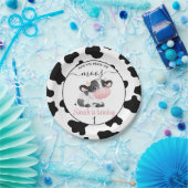 Assiettes En Carton Vache blanche noire Avez-vous entendu l'anniversai (Fête)