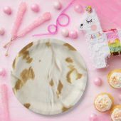 Assiettes En Carton Vache blanche or (Fête)