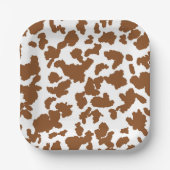 Assiettes En Carton Vache Brown Et Blanche Cacher Motif fourrure (Recto)