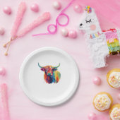 Assiettes En Carton Vache cool dans le T-shirt classique de la prairie (Fête)