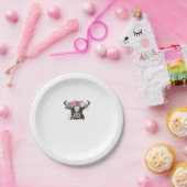 Assiettes En Carton Vache couronnée de fleurs T-shirt classique (Fête)