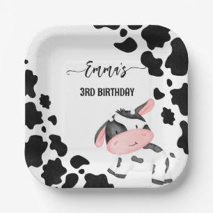 Assiettes En Carton Vache de fête vache vache motif personnalisé