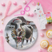 Assiettes En Carton Vache De Noël À Barnyard (Fête)