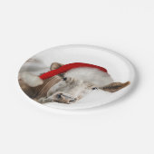 Assiettes En Carton Vache de Noël avec chapeau de Noël (Angle)