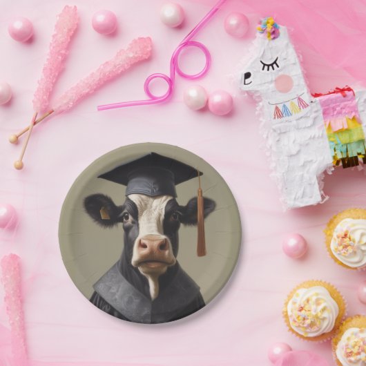 Assiettes En Carton Vache diplômée (Fête)