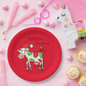 Assiettes En Carton Vache Drôle Caricature Noël (Fête)