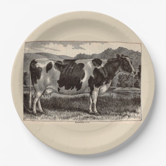 Assiettes En Carton Vache du 19ème siècle du Holstein d'impression (Devant)