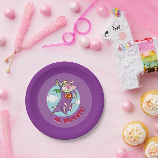 Assiettes En Carton Vache et poulet Super Vache Al Rescate! (Fête)