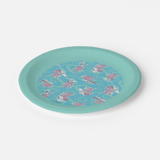 Assiettes En Carton Vache et poulet Super Vache Motif (Angle)