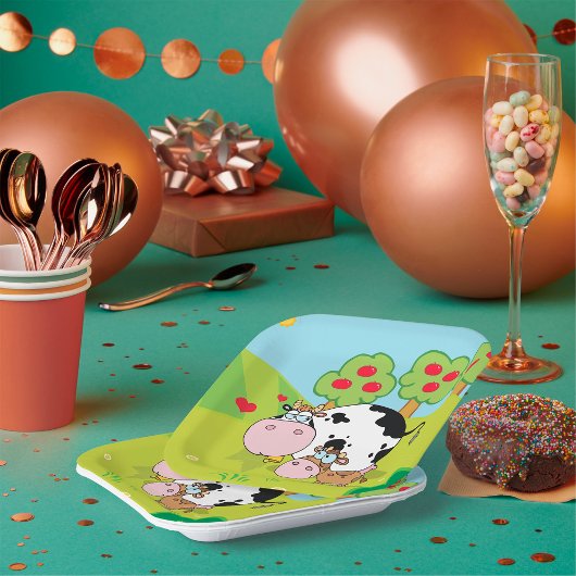 Assiettes En Carton Vache Et Veau