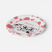 Assiettes En Carton Vache fête table rose vache motif personnalisé (Angle)