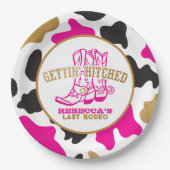 Assiettes En Carton Vache Imprimer Dernier Rodéo Bachelorette Plaques  (Devant)
