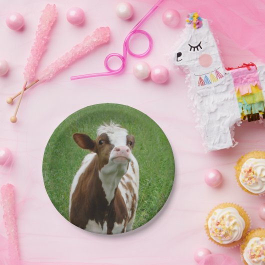 Assiettes En Carton Vache laitière sur la ferme (Fête)