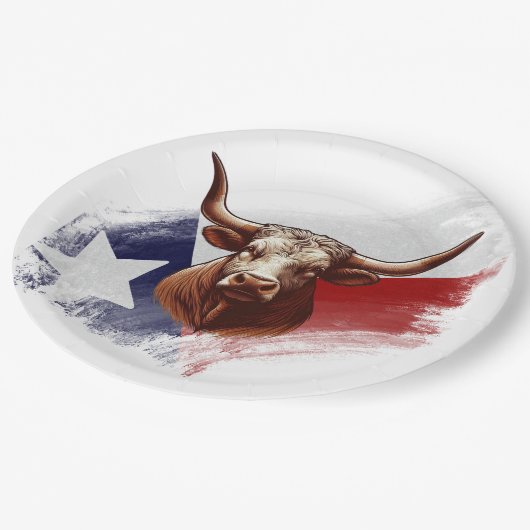 Assiettes En Carton Vache longhorne du Texas (Angle)