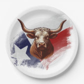 Assiettes En Carton Vache longhorne du Texas (Devant)
