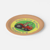 Assiettes En Carton Vache mignonne équitation tracteur anniversaire pe (Angle)