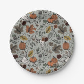Assiettes En Carton Vache Motif de Thanksgiving Crâne d'automne moisso (Devant)