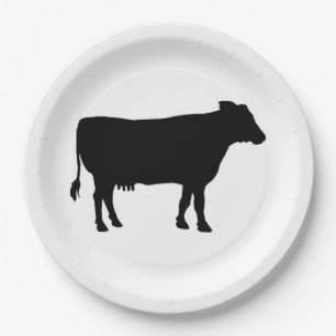 Assiettes En Carton Vache noire